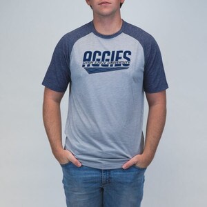 aggies utah state university raglan tshirt
